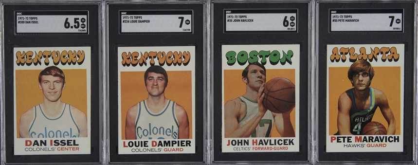 1971/72 Topps Basketball SGC-Graded Collection (17) Including Maravich